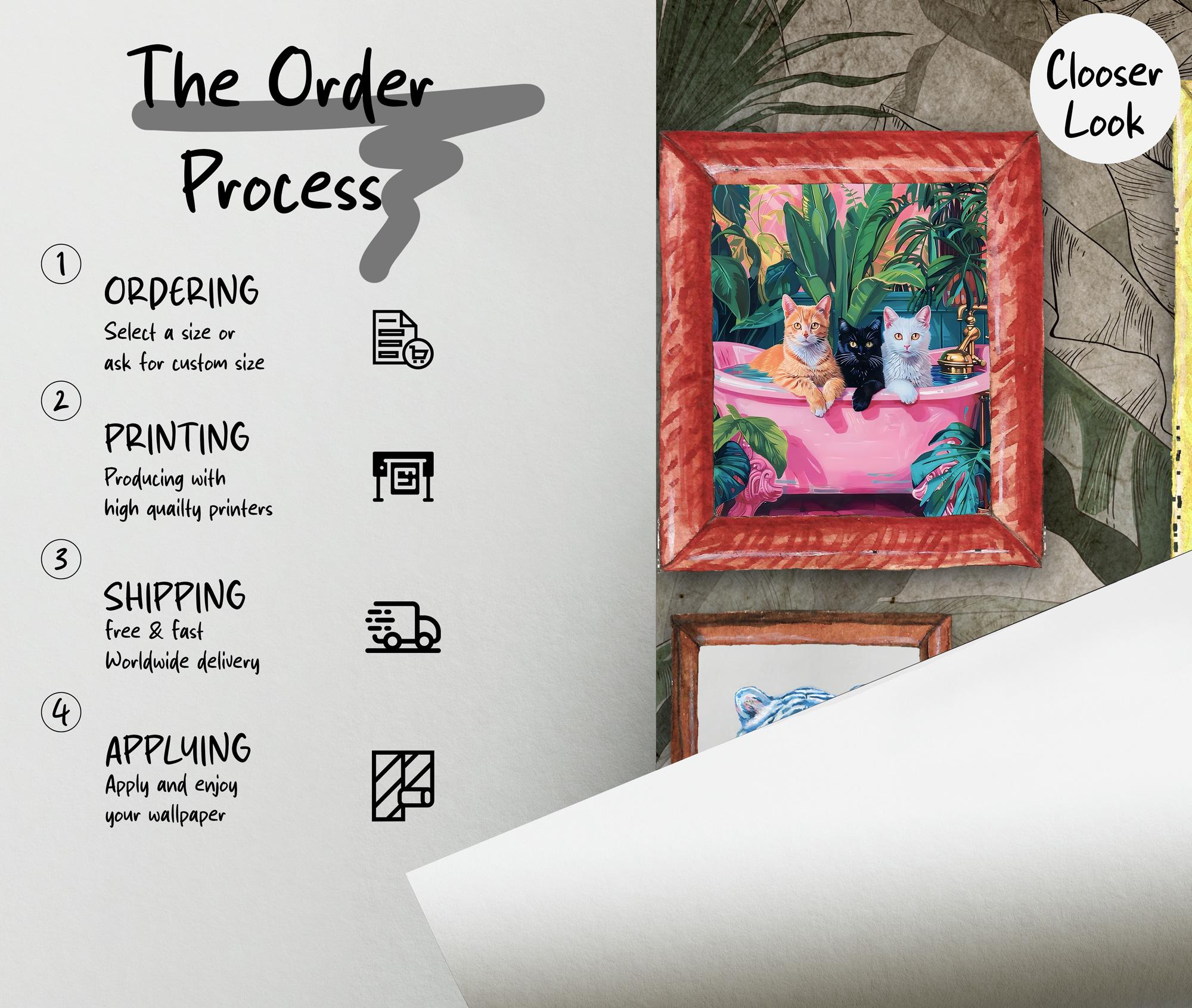 Retro Animal Portrait Wallpaper, Colorful Maximalist Peel and Stick Wall Art - View 5