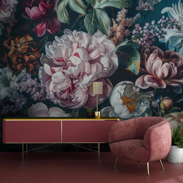 Floral Wallpaper Peel and Stick : Bold Peony Wall Mural