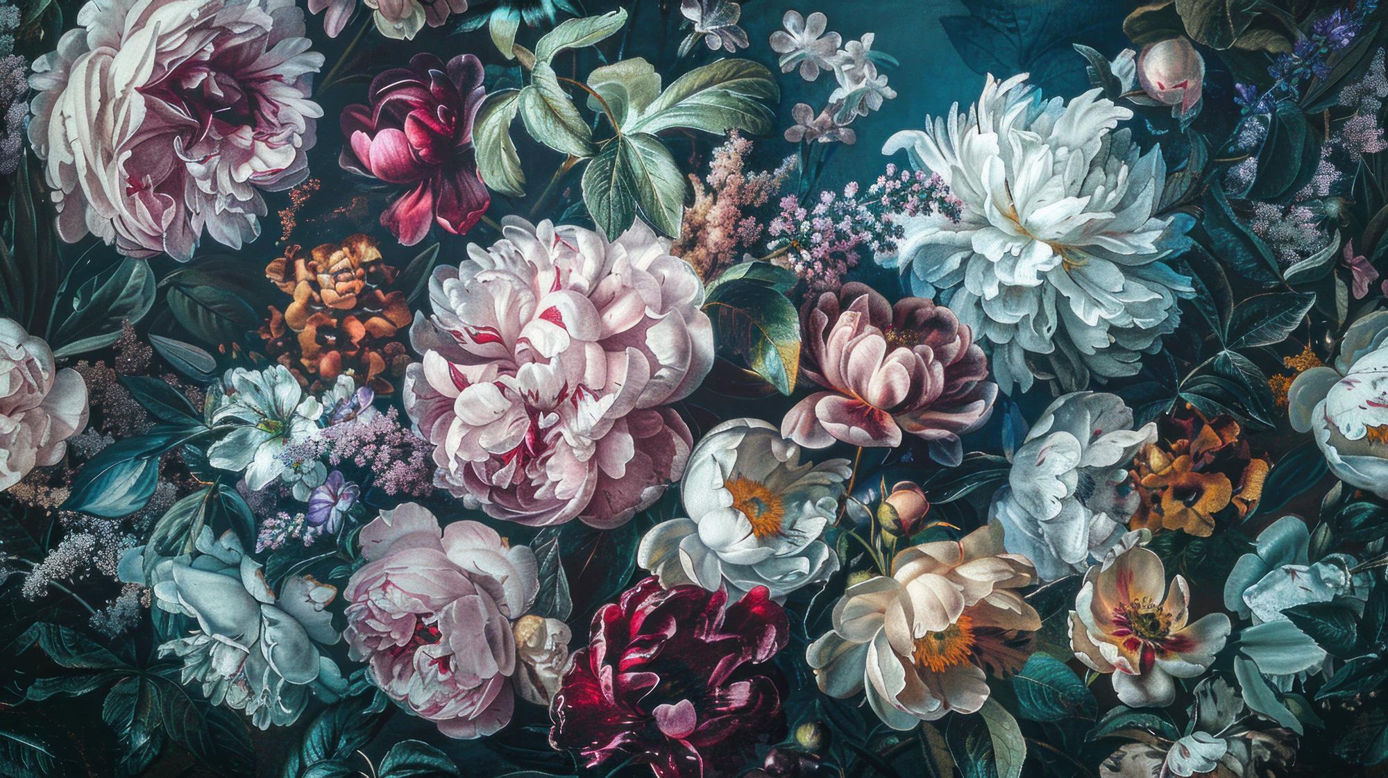 Floral Wallpaper Peel and Stick : Bold Peony Wall Mural - View 6