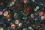 Dark Floral Peony & Rose Wallpaper: Botanical Peel and Stick Wall Mural - View 6