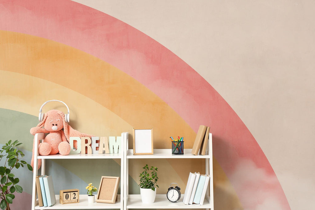 Rainbow Nursery Wallpaper, Kids Room Peel and Stick Wall Art - View 3