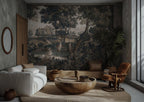 Dark Vintage Landscape Mural - Elegant Peel and Stick Wallpaper - View 4