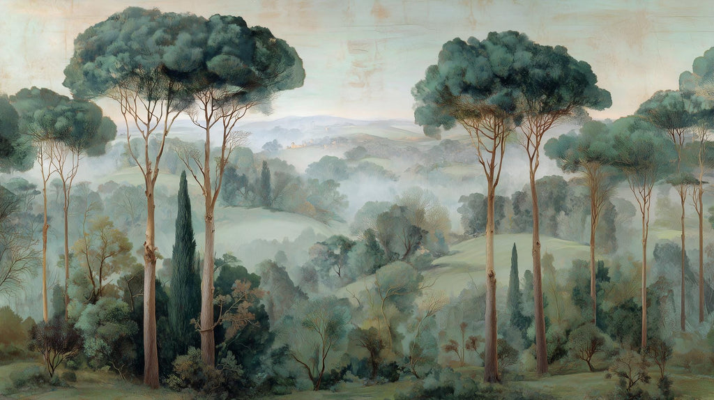 Woodland Forest Peel and Stick Wallpaper, Serene Forest Landscape Wal Mural - View 7