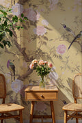 Chinoiserie Floral Peel and Stick Wallpaper: Birds & Blossoms Wall Mural