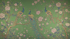 Peacock Chinoiserie Wallpaper: Vintage Floral Green Wall Mural