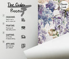 Wisteria Floral Wallpaper, Romantic Soft Pastel Flower Decor, Peel & Stick Botanical Wall Mural - View 5