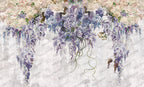 Wisteria Floral Wallpaper, Romantic Soft Pastel Flower Decor, Peel & Stick Botanical Wall Mural - View 6