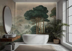 Misty Forest Peel and Stick Wall Mural, Classic European Landscape Wallpaper - View 5