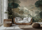 Misty Forest Peel and Stick Wall Mural, Classic European Landscape Wallpaper - View 3