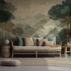 Misty Forest Peel and Stick Wall Mural, Classic European Landscape Wallpaper - View 6