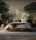 Misty Forest Peel and Stick Wall Mural, Classic European Landscape Wallpaper