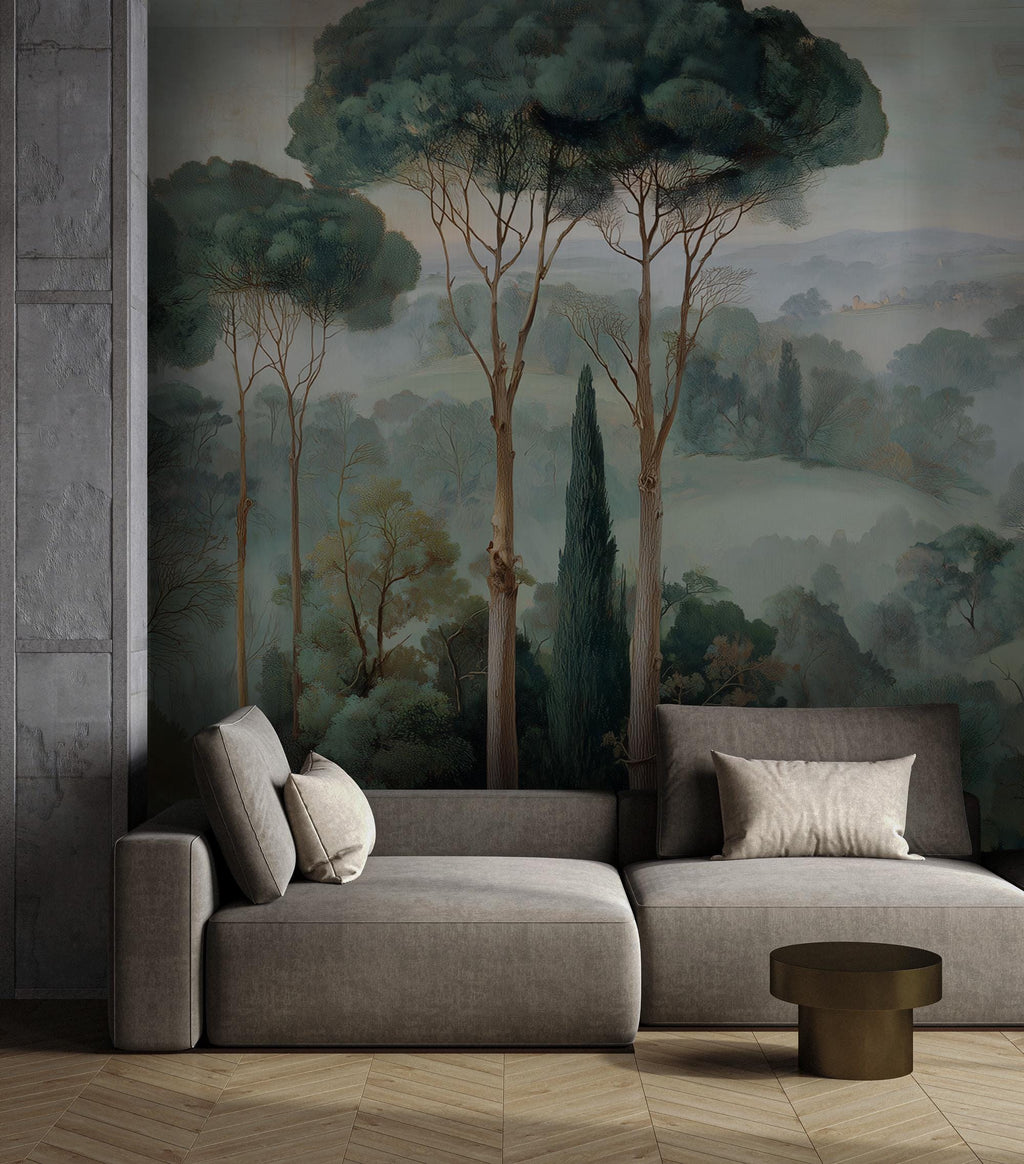 Woodland Forest Peel and Stick Wallpaper, Serene Forest Landscape Wal Mural - View 6