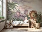 Jungle Safari Wallpaper, Baby Room Peel and Stick Wallpaper