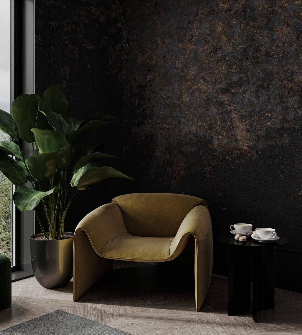 Dark Concrete Texture Wallpaper: Industrial Grunge Wall Mural - Peel and Stick - View 5