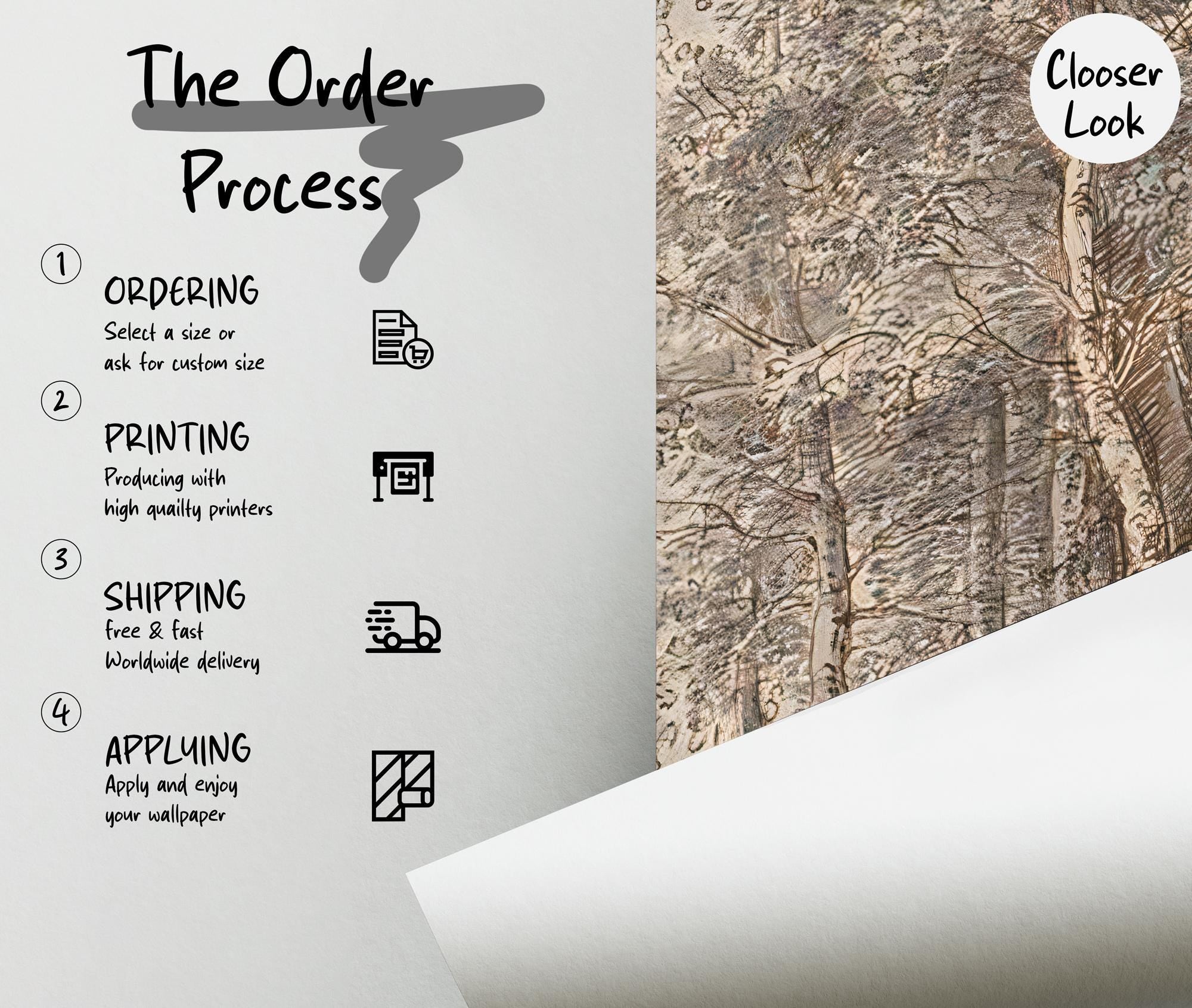 Vintage Forest Landscape Wallpaper: Antique Nature, Peel and Stick Wall Mural - View 6