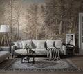 Vintage Forest Landscape Wallpaper: Antique Nature, Peel and Stick Wall Mural