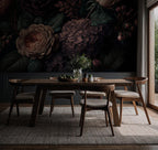 Dark Floral Wall Art, Vintage Botanical Flowers, Elegant Moody Floral Peel and Stick Wallpaper - View 6