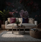 Dark Floral Botanical Wallpaper: Moody Flowers Peel and Stick Wall Mural - View 5