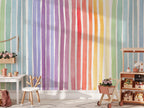Pastel Rainbow Watercolor Stripes Wallpaper: Nursery Wall Mural, Peel and Stick