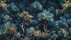 Artistic Forest Wallpaper, Dark Botanical Tree Pattern, Moody Modern Vintage Peel and Stick Wallpaper - View 5