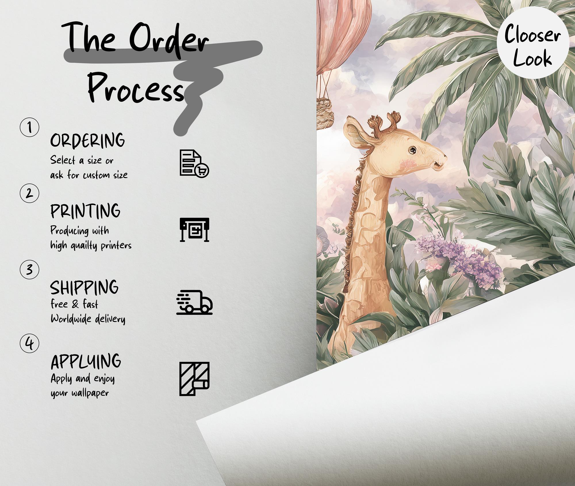 Jungle Safari Wallpaper, Baby Room Peel and Stick Wallpaper - View 5