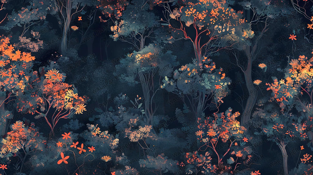 Moody Floral Forest Wallpaper – Dark Botanical Wall Mural, Peel & Stick - View 8