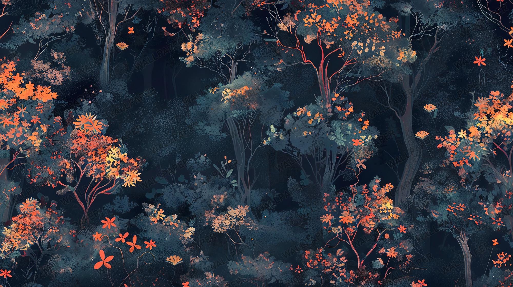 Moody Floral Forest Wallpaper – Dark Botanical Wall Mural, Peel & Stick - View 8