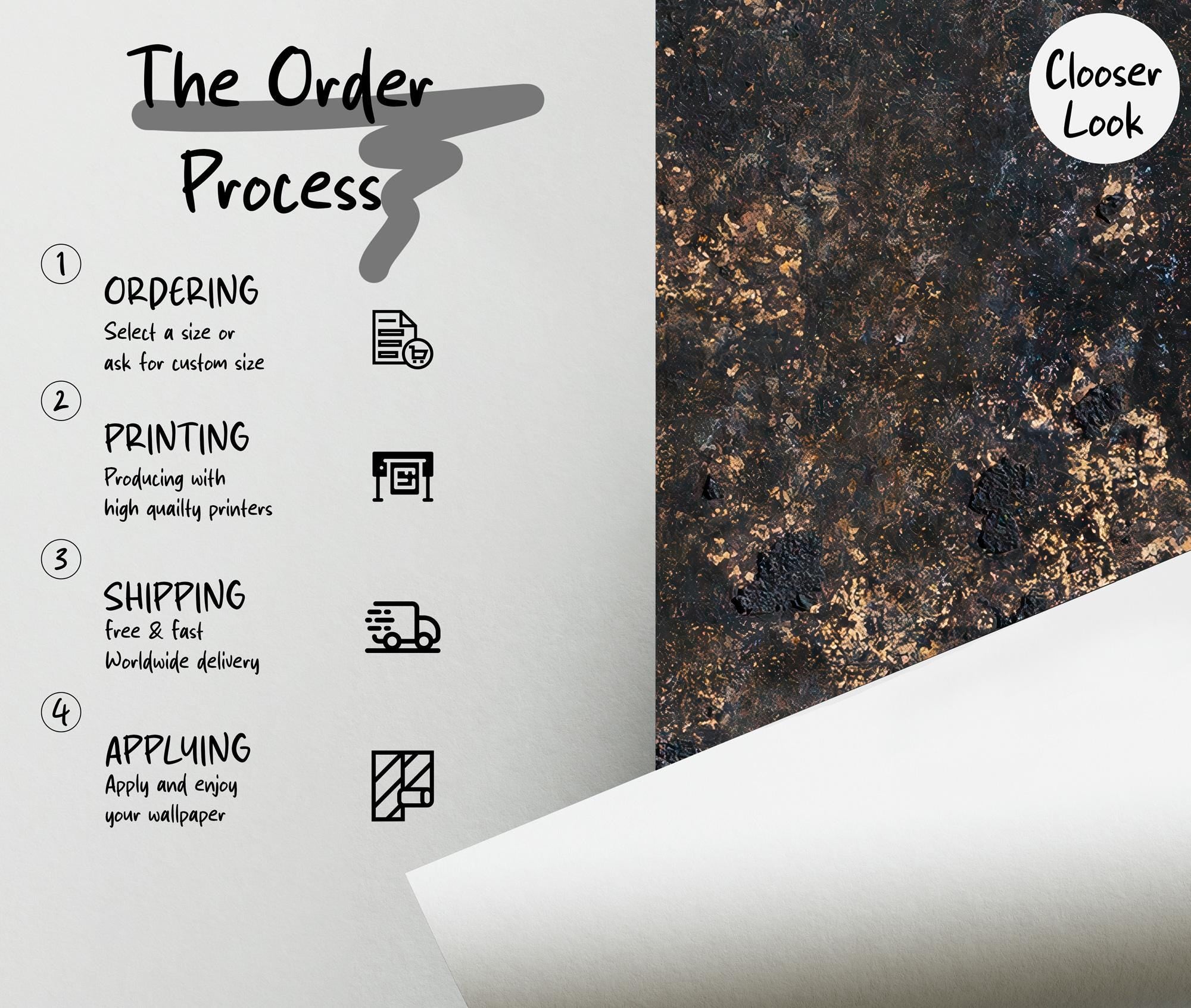 Dark Concrete Texture Wallpaper: Industrial Grunge Wall Mural - Peel and Stick - View 6