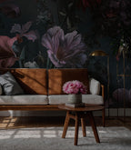 Dark Floral Botanical Wallpaper: Moody Flowers Peel and Stick Wall Mural - View 4