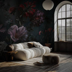 Dark Floral Botanical Wallpaper: Moody Flowers Peel and Stick Wall Mural