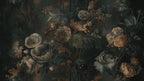 Vintage Botanical Floral Wallpaper – Dark Green Flowers Peel and Stick - View 6
