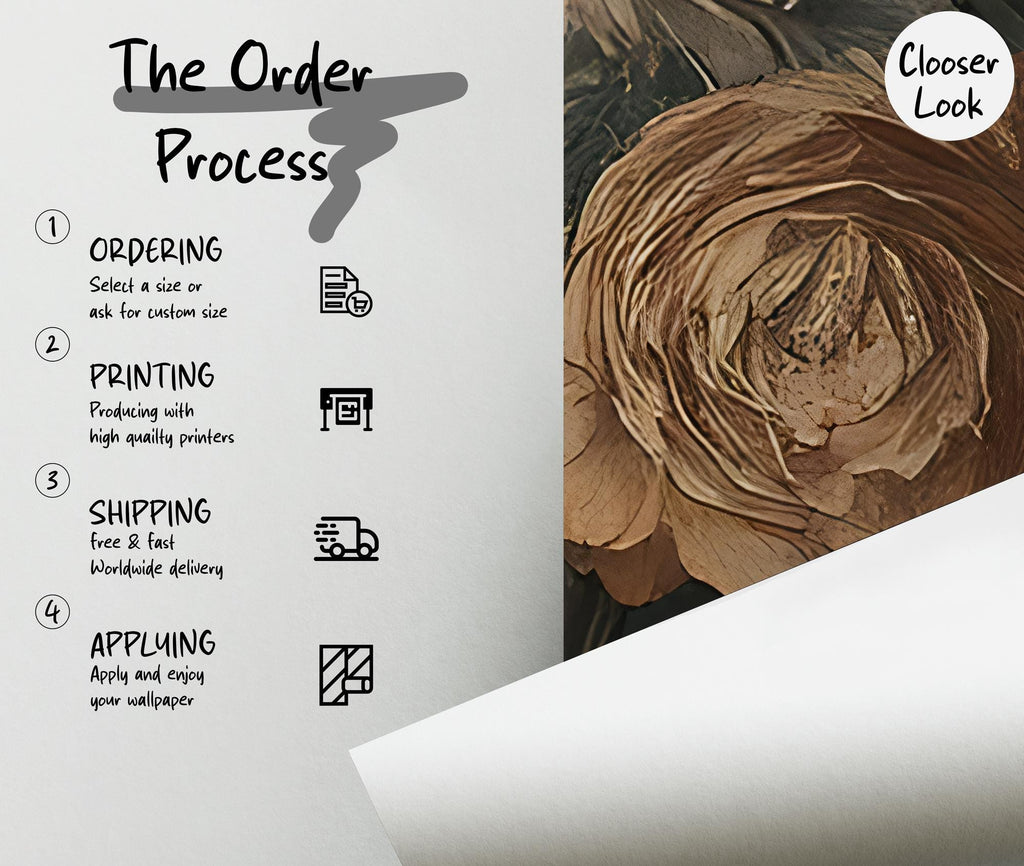 Vintage Botanical Floral Wallpaper – Dark Green Flowers Peel and Stick - View 5