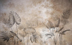 Vintage Tropical Botanical Wallpaper: Neutral Palm Leaves Peel and Stick Wall Mural - View 6