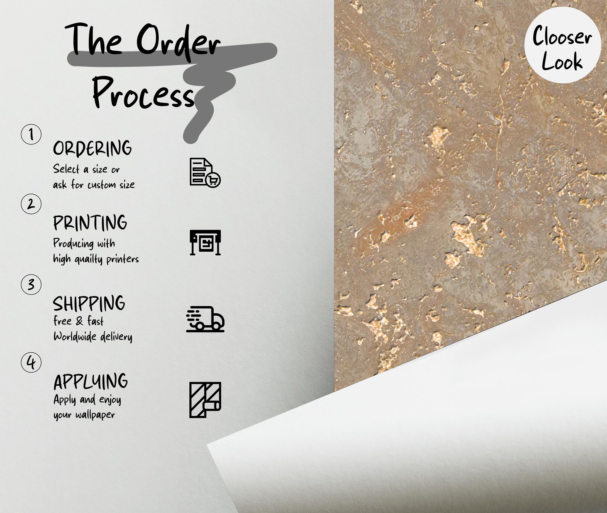 Beige Gold Textured Plaster Wallpaper: Peel and Stick Wall Mural - View 5