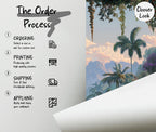 Tropical Jungle Landscape Wallpaper: Peel and Stick Wall Mural - View 5