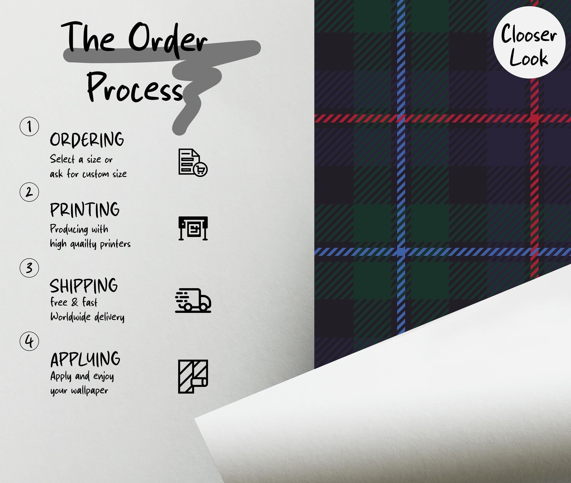 Dark Green Navy Tartan Plaid Wallpaper; Peel and Stick Wall Mural - View 5