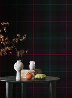 Dark Green Navy Tartan Plaid Wallpaper; Peel and Stick Wall Mural