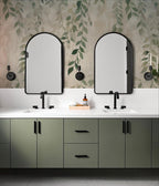 Sage Green Botanical Leaf Wallpaper: Neutral Beige Floral Wall Mural, Peel and Stick - View 4