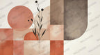 Modern Abstract Geometric Terracotta Wallpaper: Peel and Stick Wall Mural - View 5