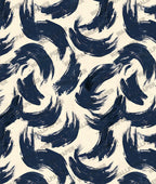 Navy Blue Brush Stroke Pattern Wallpaper: Modern Peel and Stick Wall Mural - View 6