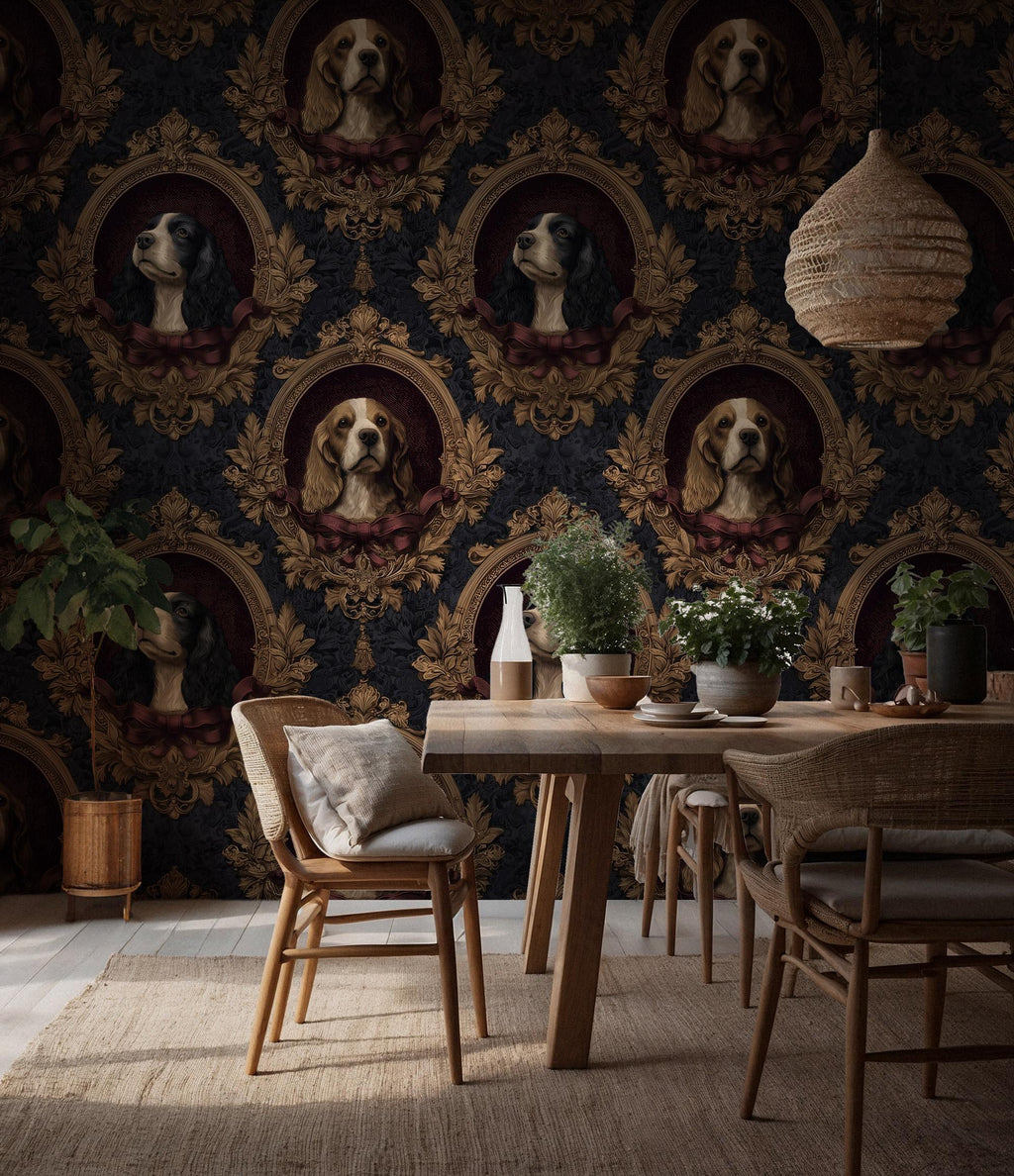 Vintage Dog Wallpaper; Peel and Stick Wall Mural