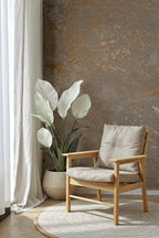 Beige Gold Textured Plaster Wallpaper: Peel and Stick Wall Mural - View 3