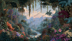 Tropical Jungle Landscape Wallpaper: Peel and Stick Wall Mural - View 6