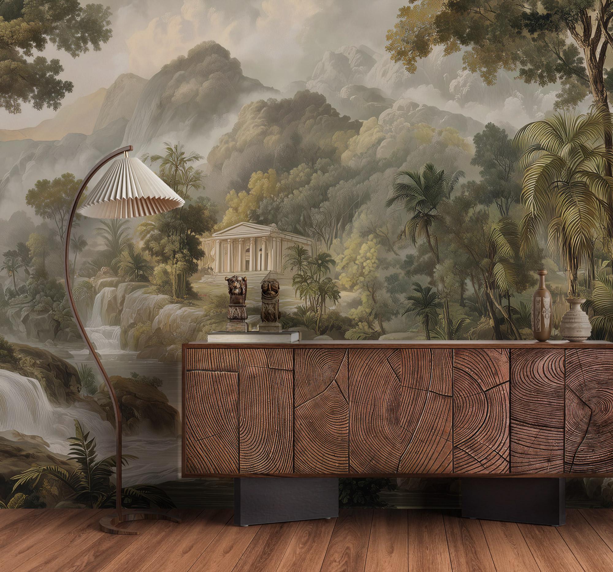 Romantic Classical Landscape Wallpaper: Peel and Stick Wall Mural