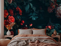 Dark Floral Wallpaper: Moody Peony Dahlia Botanical Wall Art (Peel and Stick)