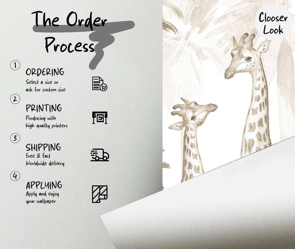 Brown & Ivory Safari Wallpaper Peel and Stick, Kids Room Decor - View 5