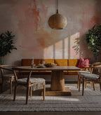 Blush Pink Wallpaper: Textured Peel and Stick Wall Mural - View 5