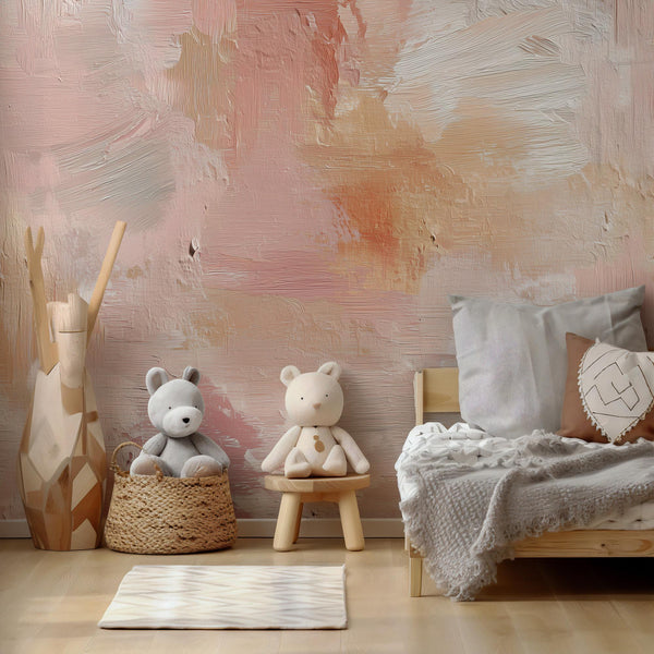 Blush Pink Wallpaper: Textured Peel and Stick Wall Mural