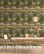 Vintage Garden Landscape Wallpaper; Classical Scenic Peel and Stick Wall Mural - View 4
