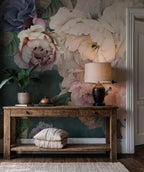 Romantic Peony Floral Wallpaper; Vintage Peel and Stick Wall Mural